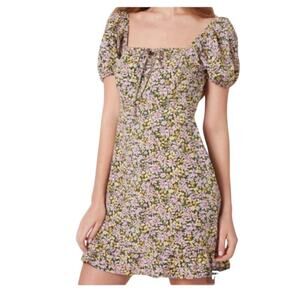 new Sanctuary fresh breeze square neck puff sleeve mini dress ruffle 12 D3 4464